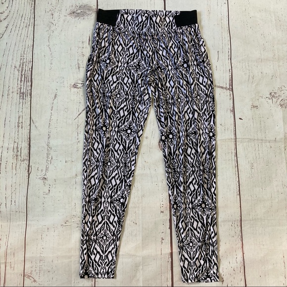INC International Concepts S Small Pull On Pants Jersey Stretch Knit Boho Print - Picture 2 of 6